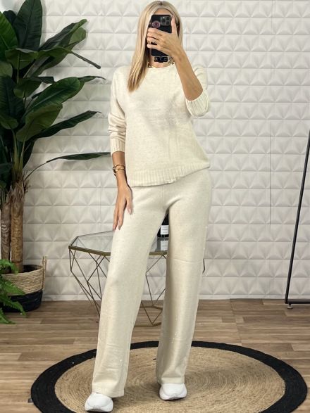 Knitted Strass Set-9121/Ecru