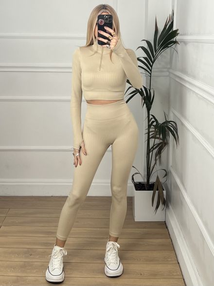 Gym Zipper Set/Beige