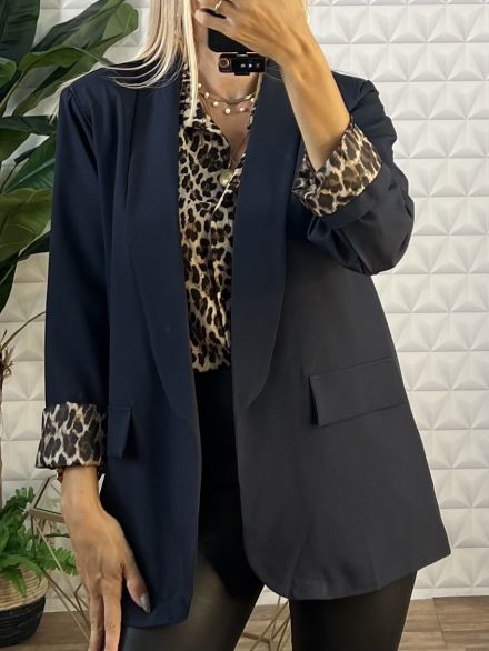 Σακάκι Leopard Lining-3066/Navy Blue