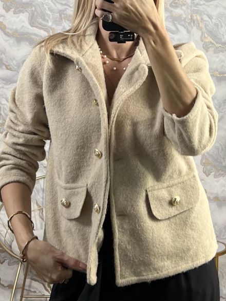 Viscose Gold Buttons Jacket/Beige