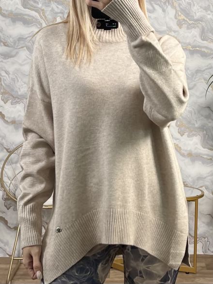 Soft Oversized Sweater-8033/Beige