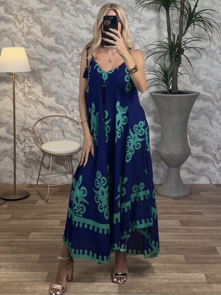 Viscose Dress-1090/Blue
