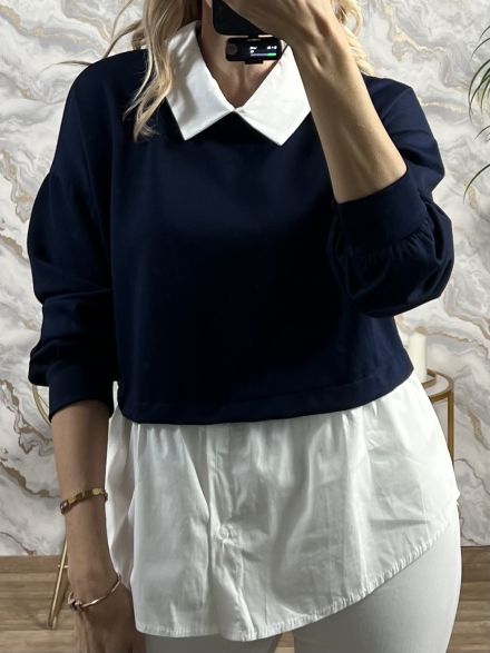 Soft Shirt Layers Sweatshirt/Navy Blue