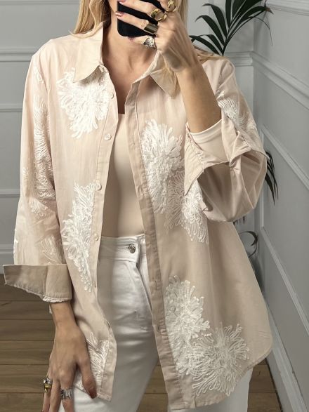 Embroidered Shirt/Beige