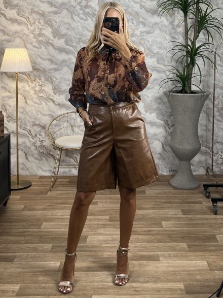 Long Leather Shorts