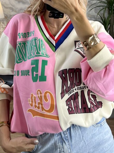 College Multi Sweatshirt/White