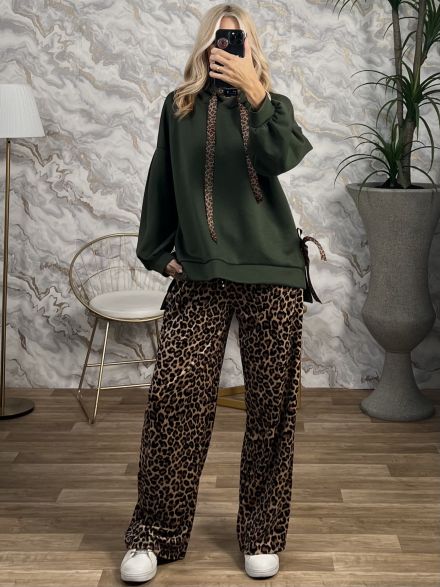 Leopard Bows Set/Khaki