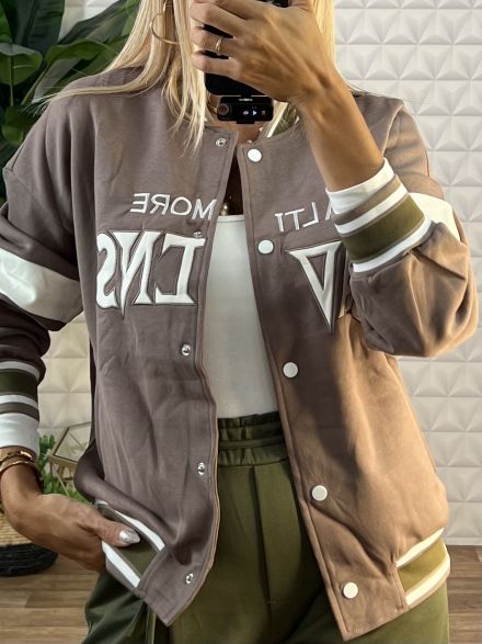 College Jacket-73120/Taupe