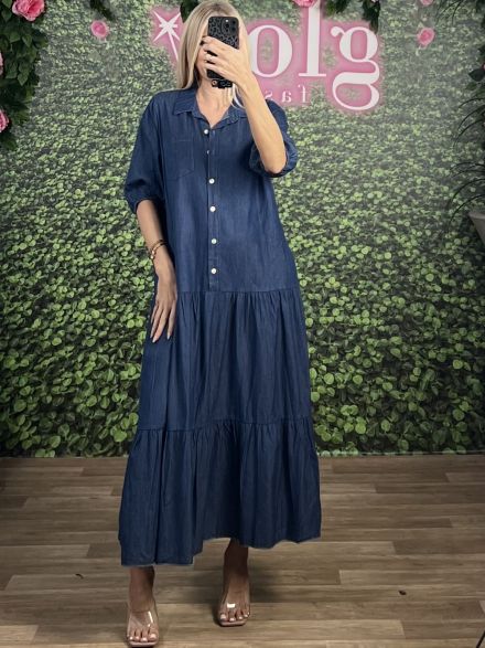 Maxi Denim Dress-5528/Dark Denim