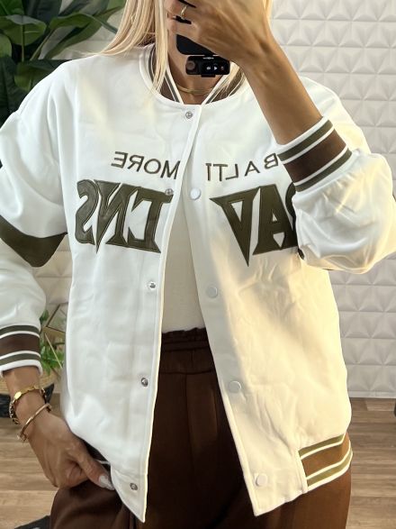 College Jacket-73120/White