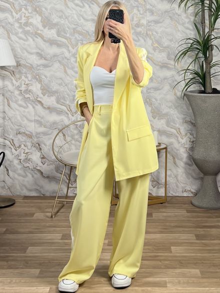 Stripes Casual Suit/Yellow
