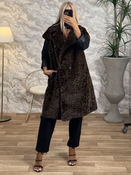 Long Sleeveless Fur/Leopard