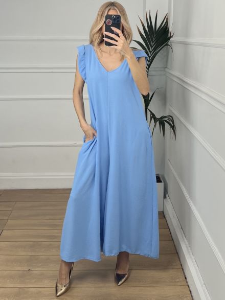 Ruffle Jumpsuit WP/Light Blue