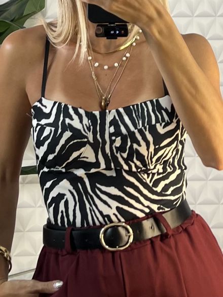 Crep Animal Cups Bodysuit/Zebra