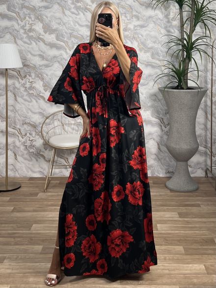 GLOW Floral Dress/Black