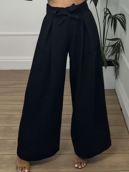 Wide Bow Pants/Black