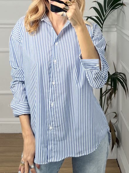 Stripes Shirt Cotton/L.Blue