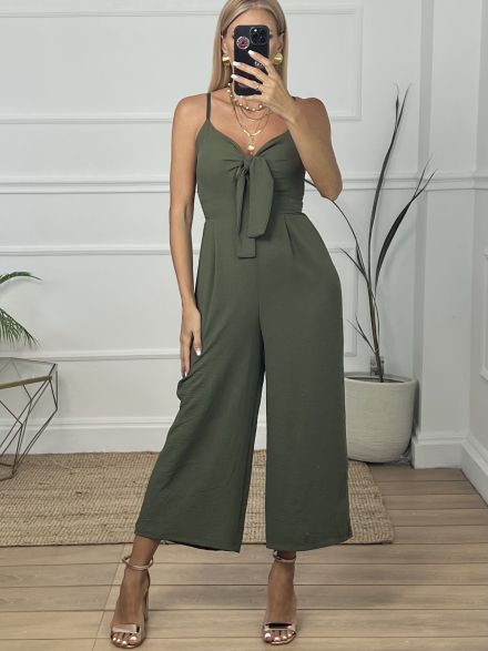 Bow Jumpsuit/Khaki