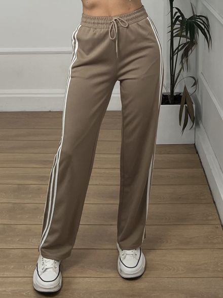 Sweatpants Side Stripes-SS/Mocca