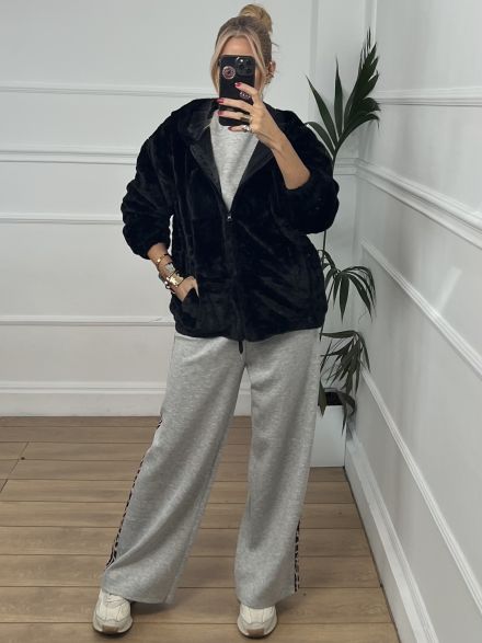 Fur Bomber Jacket/Black
