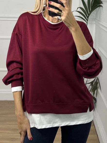 Double Viscose Sweatshirt/Burgundy
