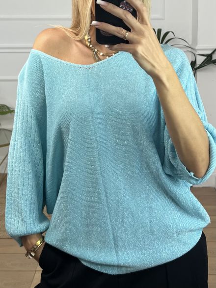 Lurex Blouse/Turquoise