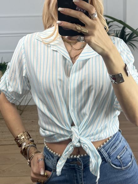 Stripped Shirt/L.Blue