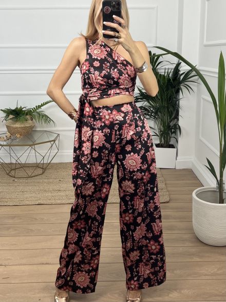 Satin Pants Set/Black