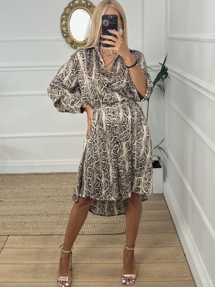 Satin Semizie Animal Dress/Snakeskin