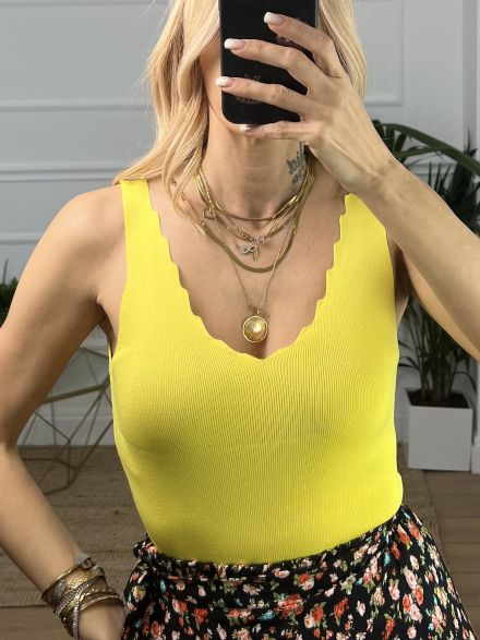 Knitted ZicZac Top/Yellow