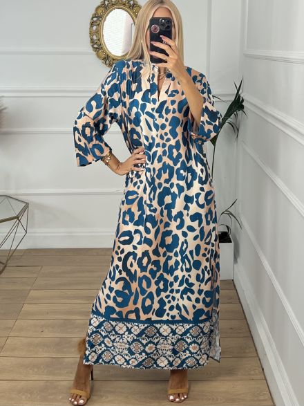 Tunic Satin Dress/Petrol