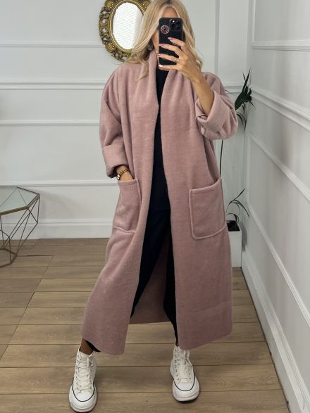 Oversized Maxi Coat/Pink