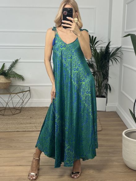 Μεταξωτό Φόρεμα 1090/Green