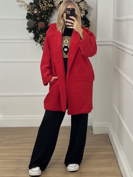 Teddy Short Coat/Red