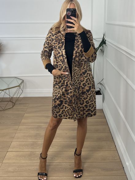 Suede Animal Coat/Leopard