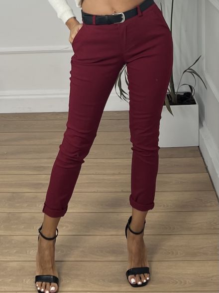 Elastic Pants Belt/Burgundy