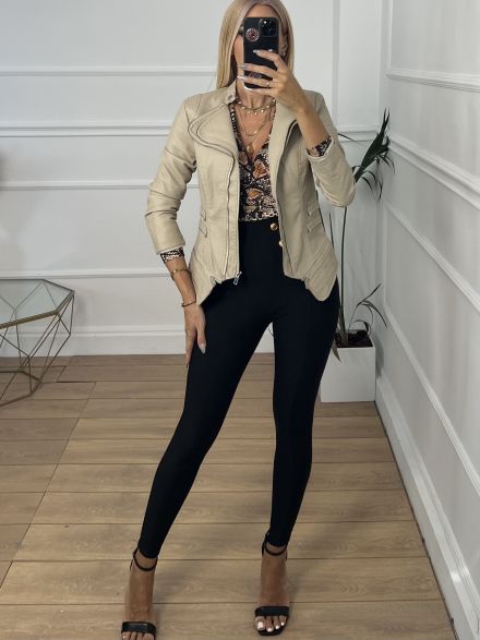 Double Zipper Jacket 63175-1/Beige