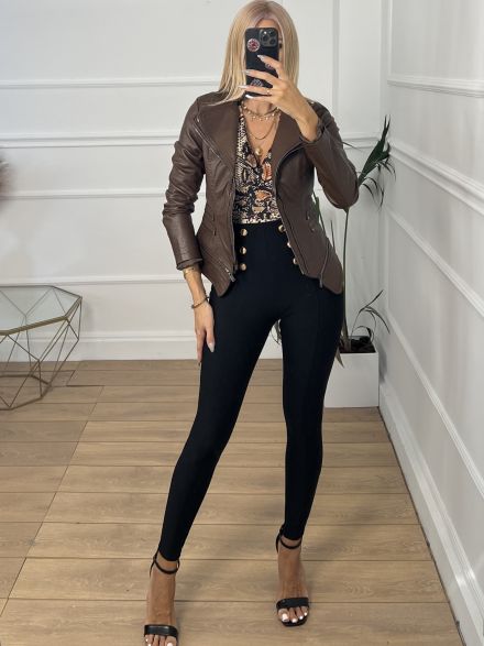 Double Zipper Jacket 63175-1/Chocolat