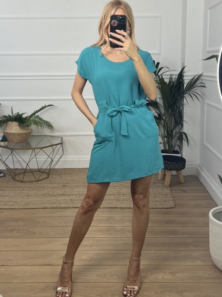 Mini Pocket Dress/Petrol
