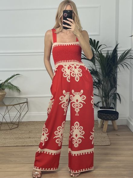 Fleur Jumpsuit/Red