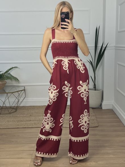 Fleur Jumpsuit/Burgundy