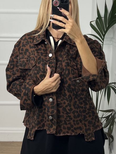 Leopard Denim Jacket