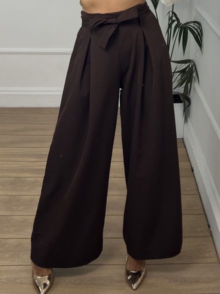 Wide Bow Pants/Chocolat