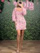 Floral Mini Dress-5994/Pink