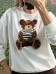Bear Cotton Sweater/White