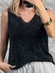 Lurex Viscose Plus Top/Black-Silver