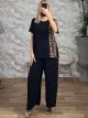 Plus Size Leopard Necklace Set/Black