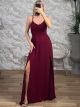 Backless Bow Dress/Burgundy