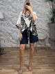 Satin DarkAnimals Kimono-26518/Black