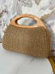 WoodenHandle Hand Bag/Oval